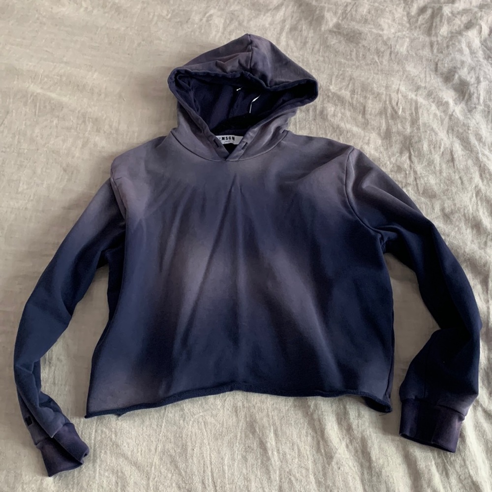 MSGM sun bleached blue hoodie